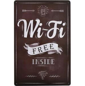 Kovová cedule Wi-Fi Free