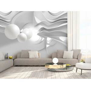 Murando DeLuxe Samolepicí 3D tapeta bílé vlny Velikost (šířka x výška): 343x245 cm