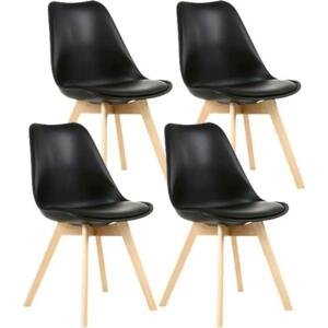 Jídelní židle JULIE černé 4 ks - skandinávský styl