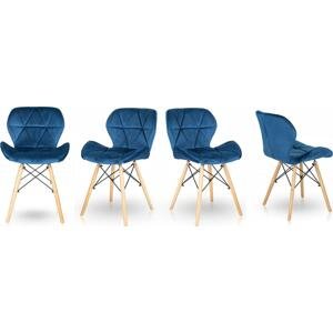 Jídelní židle SKY modré 4 ks - skandinávský styl