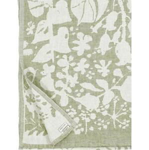 Lněný ručník Villiyrtit, olivově zelený, Rozměry 48x70 cm