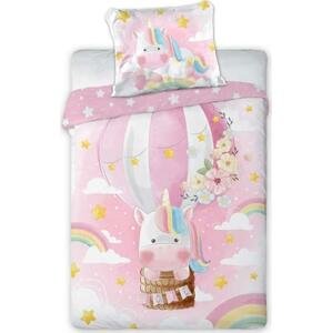 UNICORN dětské bavlněné ložní prádlo 100x135cm pink