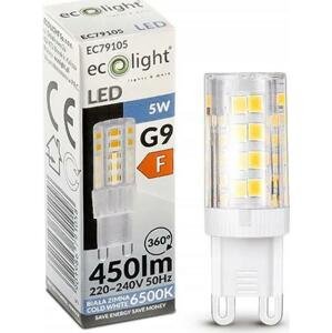 ECOLIGHT LED žárovka - G9 - 5W - studená bílá