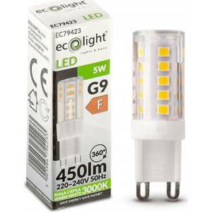 ECOLIGHT LED žárovka - G9 - 5W - 450lm - teplá bílá