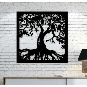 Dřevěný obraz na zeď - Strom života od 2opice.cz Materiál: ČERNÝ EBEN, Velikost (mm): 480 x 480
