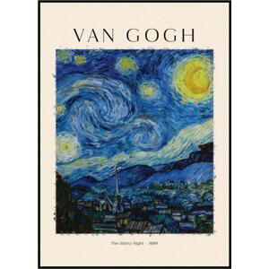 Vincent van Gogh - Hvězdná noc A4 (21 x 29,7 cm)
