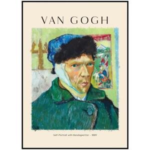 Vincent van Gogh - Autoportrét s obvázaným uchem A4 (21 x 29,7 cm)