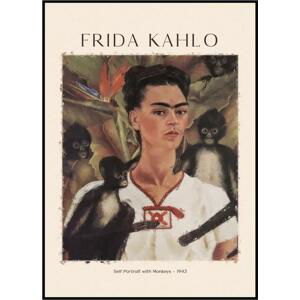 Frida Kahlo - Autoportrét s opicemi 1943 A4 (21 x 29,7 cm)