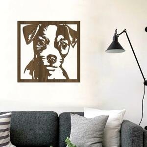 dřevo života Dřevěná dekorace psa Jack Russell teriér Rozměry (cm): 30x30, Barevný vzor: Ořech