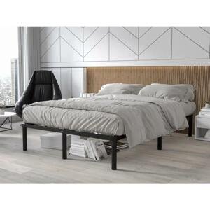 Kovová postel s roštem Izaur I, Rozměr postele: 140x200, Barva: černá