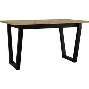 Rozkládací stůl Elarno 80 x 140/180 II, Barva dřeva: dub artisan - L, Barvy nožiček: černý kov