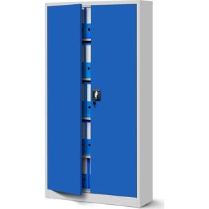 JAN NOWAK Plechová policová skříň model JAN 900x1850x400, šedo-modrá