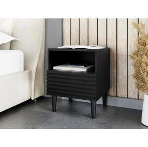 Noční stolek Sorleto 1SZ, Barva dřeva: černá