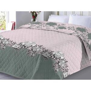 XPOSE® Přehoz na postel YVONA - šedý/růžový 220x240 cm