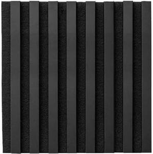 Akustické panely, černý mat 3D lamely na filcovém podkladu, rozměr 40 x 40 cm, IMPOL TRADE