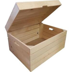 Dřevěný box s víkem 48x36x 26,5 cm