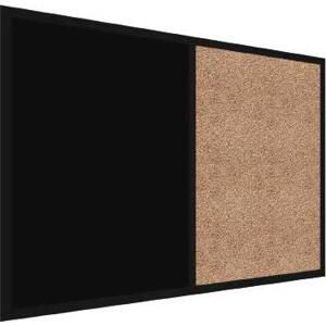 Tabule COMBI - korek a magnetická černá tabule 60x40cm s černým lakovaným dřevěným rámem, TMK64_0001