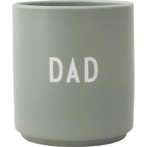 DESIGN LETTERS Porcelánový hrnek Dad/Love 300 ml, zelená barva, šedá barva, porcelán