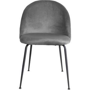 Sametová jídelní židle Louis šedá/černá