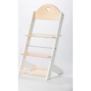 Lucas Wood Style rostoucí židle MIXLE - bílá/přírodní rostoucí židle MIXLE: Srdíčko