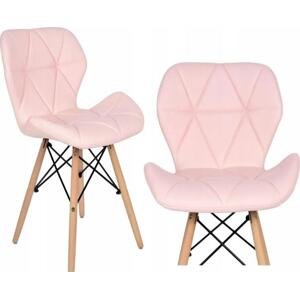Jídelní židle EKO růžové 4 ks - skandinávský styl