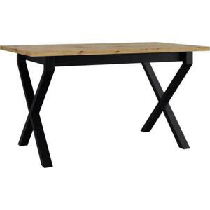 Rozkládací stůl Elarno 80 x 140/180 I, Barva dřeva: dub artisan - L, Barvy nožiček: černý kov