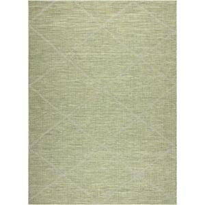 koberec SISAL PATIO 3075 diamanty ploché tkaní zelená / béžový velikost 175x270 cm | krásné koberce cz