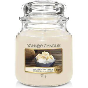 Yankee Candle vonná svíčka Classic ve skle střední Coconut Rice Cream 411 g