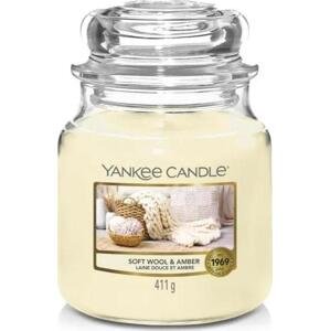 Yankee Candle vonná svíčka Classic ve skle střední Soft Wool & Amber 368g