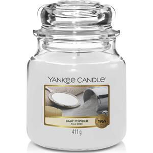 Yankee Candle Svíčka Yankee Candle 411 g - Baby Powder, bílá barva, sklo, vosk