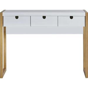 Marckeric Konzolový stůl Square z borovicového dřeva, přírodní/bílá, 77 cm