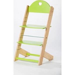Lucas Wood Style rostoucí židle MIXLE - přírodní/zelená rostoucí židle MIXLE: Medvídek