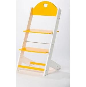 Lucas Wood Style rostoucí židle MIXLE - bílá/žlutá rostoucí židle MIXLE: Medvídek