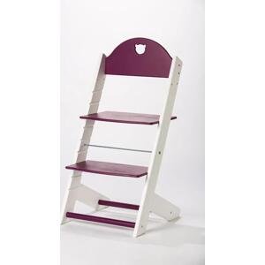 Lucas Wood Style rostoucí židle MIXLE - bílá/fialová rostoucí židle MIXLE: Medvídek