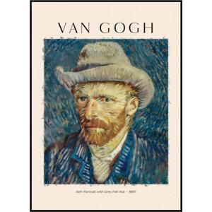Vincent van Gogh - Autoportrét v šedém klobouku 40 x 50 cm