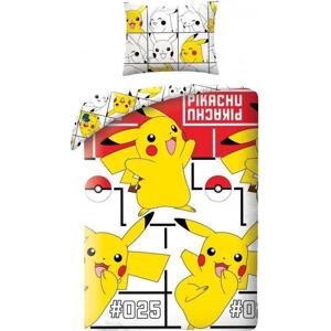 HALANTEX Povlečení Pokémon Pikachu Happy Bavlna, 140/200, 70/90 cm