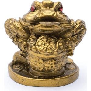 Milujeme Kameny Třínohá žába s pohárem mincí - soška Feng shui