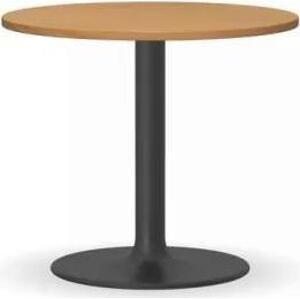 Konferenční stolek ZEUS II, průměr 600 mm, černá podnož, deska buk