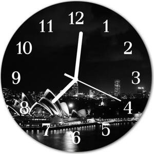Skleněné hodiny kulaté Sydney fi 30 cm