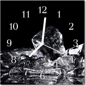 Skleněné hodiny čtvercové Kostky ledu 30x30 cm