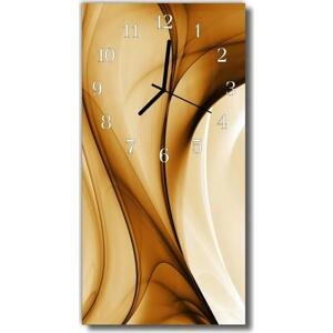 Skleněné hodiny vertikální  Umění Grafické umění béžové 30x60 cm
