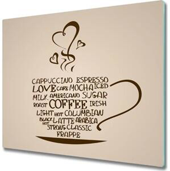 Skleněná krájecí deska Šálek kávy 60x52 cm