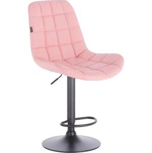 Barová židle PARIS - růžová na černé podstavě