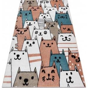 Dětský kusový koberec Kočky starorůžový 80x150cm