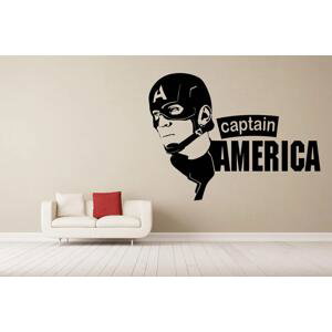 Lepy.cz Samolepka na zeď Captain America + nápis Velikost (šířka x výška): 80x59cm, Barevná varianta: Bílá