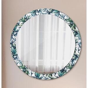 Kulaté dekorativní zrcadlo Modré palmy fi 90 cm