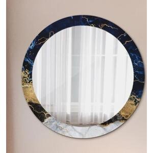Kulaté dekorativní zrcadlo na zeď Modrý mramor fi 80 cm