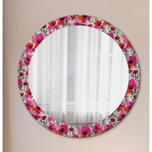 Kulaté dekorativní zrcadlo Růžové máky fi 80 cm