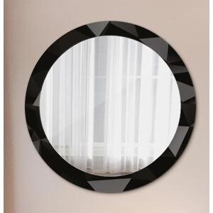 Kulaté zrcadlo tištěný rám Abstraktní černá fi 80 cm