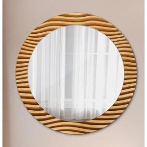 Kulaté dekorativní zrcadlo Dřevěná vlna fi 70 cm